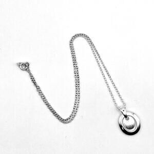 NWOT 925 N Sterling Silver Double Articulating Textured Oval Pendant Necklace